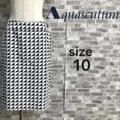 ☆新品☆Aquascutum 幾何学模様 タイトスカート サイズ10のサムネイル