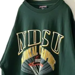 USA製 ジャンスポーツ NDSU バスケットボール TシャツXL グリーン古着