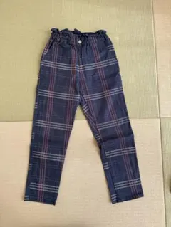branshes ネイビーチェック柄ロングパンツ 130 秋冬