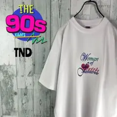90's 00's TND woman of faith 刺繍ロゴ　Tシャツのサムネイル