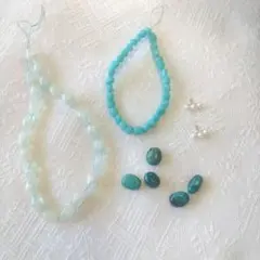 天然石セット　アマゾナイト　ターコイズ他　青系