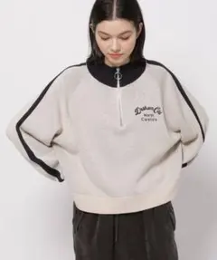 niko and... ハーフZIPラインニットプルオーバー ニコアンド