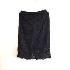 GU ネイビー レース タイトスカート