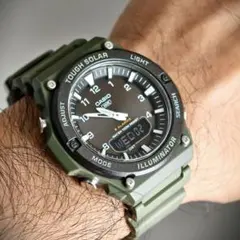 カシオ アナデジ腕時計　タフソーラー　新品 ミリタリーカラー　国内正規品モデル