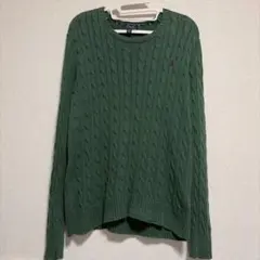 POLO RALPH LAUREN ケーブルニット セーター グリーン
