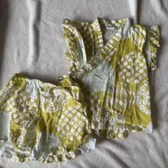 女の子フリル甚平サイズ110 浴衣じんべい