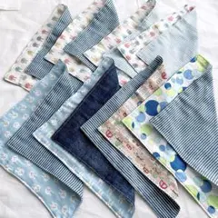 ハンドメイド ダブルガーゼ ハンカチ ハンドタオル リバーシブル 8枚セット