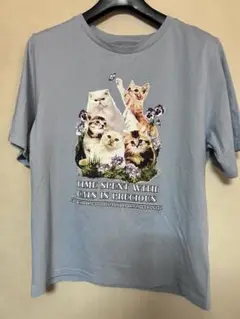 猫　プリントTシャツ