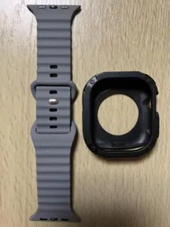 Apple Watchバンドグレー44-49ｍｍ＆カバーブラック49ｍｍ