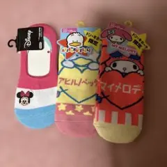 Disney & Sanrio キャラクターソックス 3足セット