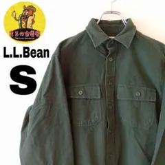 USA古着 L.L.Bean　ヘビーネルシャツS　グリーン