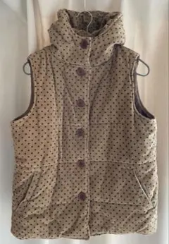 ichi イチ 中綿ベスト モカドット