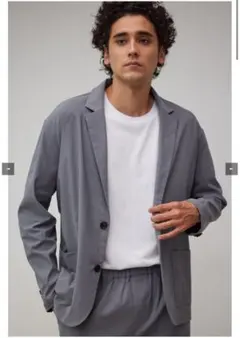 【美品】アズール ジャケット ストレッチ グレー L