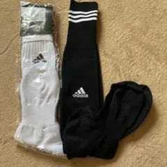 adidas TR616 サッカーソックス 25〜27cm 白黒2足