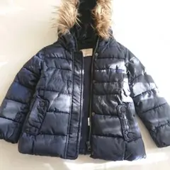 【Zara Girls/ザラ】エコファー2way中綿コート 104cm ネイビー