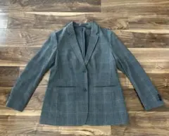 【美品】UNIQLO ジャケット　グレー　チェック柄