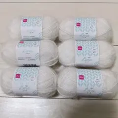 DAISO Yarn Lena スノーホワイト 毛糸 6玉