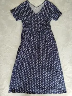 UNIQLO　PAUL & JOE ネイビー花柄半袖ワンピース M