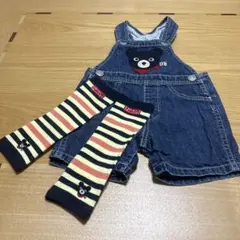 ミキハウス　オーバーオール　カバーオープン　レッグウォーマー