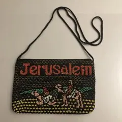 ビンテージ古着　ビーズ刺繍？ショルダーバッグ Jerusalemエルサレム