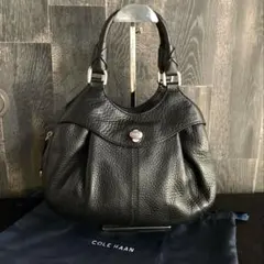 美品!!　COLE HAAN ブラックレザー ハンドバッグ Cole Haan ハンドバッグ ブラック - メルカリ