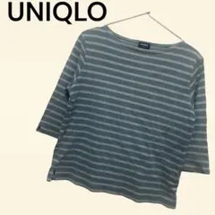 【オールドユニクロ】七分袖ボーダーカットソー（L）90s カジュアル　裾スリット