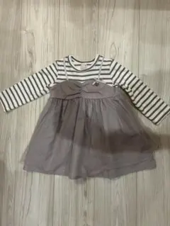 petit main ストライプ柄ワンピース