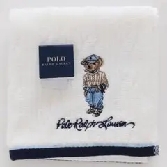 ポロラルフローレン　ポロベア　レディース　タオルハンカチ　ホワイト　白