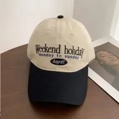 【新品】古着　刺繍　ベースボールキャップ　ストリート アメカジ　ブラック　黒GW