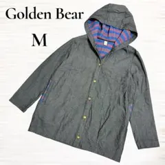 【ゴールデンベア】フーデッドジャケット　ボタン　綿100％　ボーダー　M