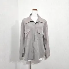 Doula シャツジャケット グレージュ ゆったり ドロップショルダー きれいめのサムネイル