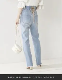 Chico バックレースアップデニムパンツ