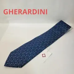 【未使用】GHERARDINI ゲラルディーニ 青 シルク ネクタイ タグ付きのサムネイル