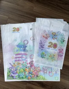 ダッフィー&フレンズ　20周年　カラフルハピネス　ショッパー　大2、小8枚セット