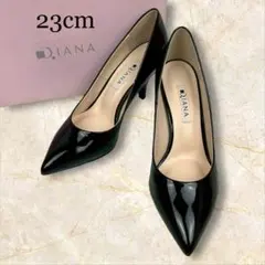 DIANA ダイアナ パンプス ヒール エナメル ブラック 日本製 美品 23