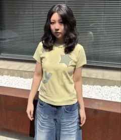 【値下げ‼️未使用‼️】Wai Kei 半袖 Tシャツ イエロー 星柄のサムネイル