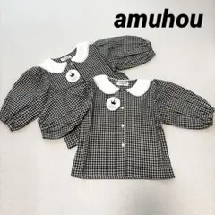 新品 amuhou ギンガムチェック ブラウス 90cm 2枚セット