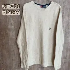 CHAPS チャップス コットンニット アイボリー M 刺繍ロゴのサムネイル