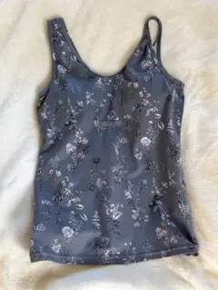チャコット 花柄ヨガタンクトップ グレー ヨガウェア S