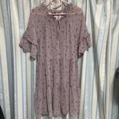 Heather 花柄　美品　ワンピース ピンクパープル