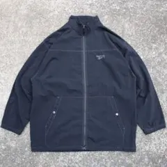 90's Reebok ロゴ刺繍 良質生地 黒灰 ナイロンジャケット