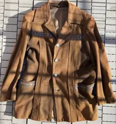 【希少70s】ヴィンテージ スエード レザージャケット キャメル L
