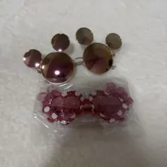 ミッキー型ピンクレンズサングラスとカニ型サングラスセット
