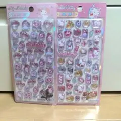 うるちゅる　ドロップ　シール　ラメシール　きらきら　キティ　マイメロ