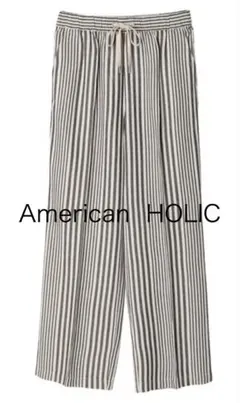 美品　リネンブレンドワイドイージーパンツ　Ｌ