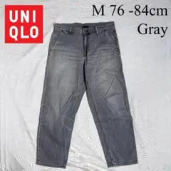 UNIQLO リラックスアンクルジーンズ/ワイドフィット（男女兼用） グレー