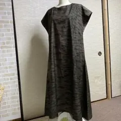大島紬リメイクワンピース L