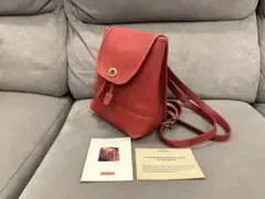 USA製 COACH｜ターンロック レザーリュック レッド