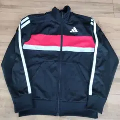 adidas ジャージ ジップアップ 150cm 黒/赤/白