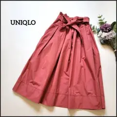 UNIQLO/ユニクロ●リボンベルト付き♪ハイウエスト美脚フレアスカート/S